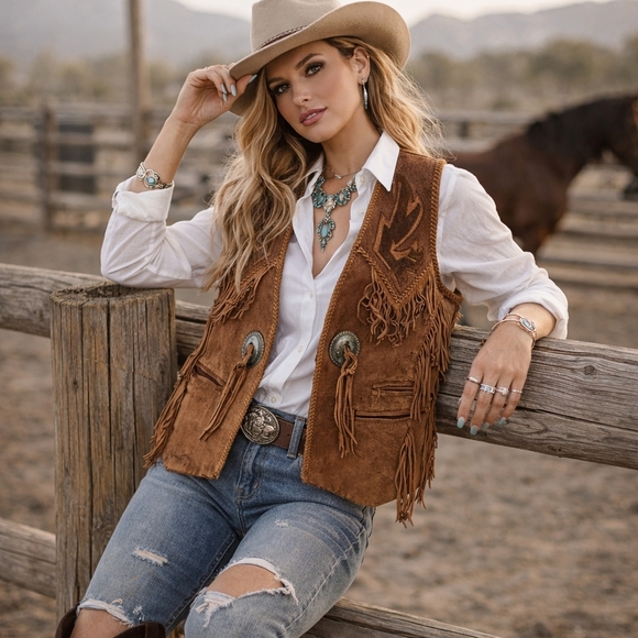 Mealey's Vintage Suede Leather Vest Sz 40